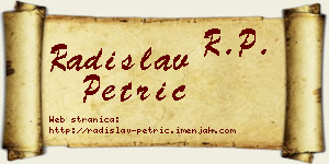 Radislav Petrić vizit kartica